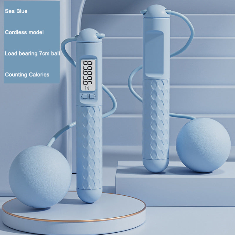 Blue electronic device with digital display on a minimalistic background