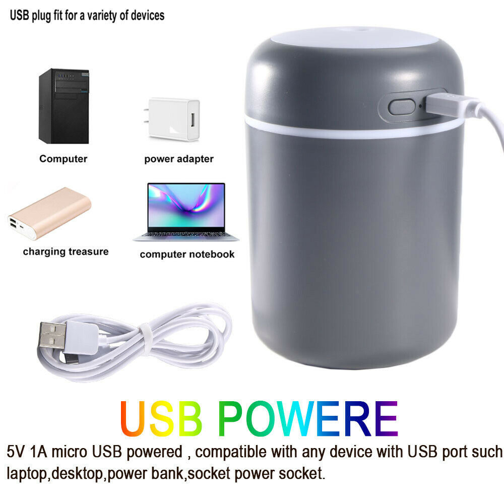 Gray USB power adapter with cable on a white background, labeled 'USB POWER'.