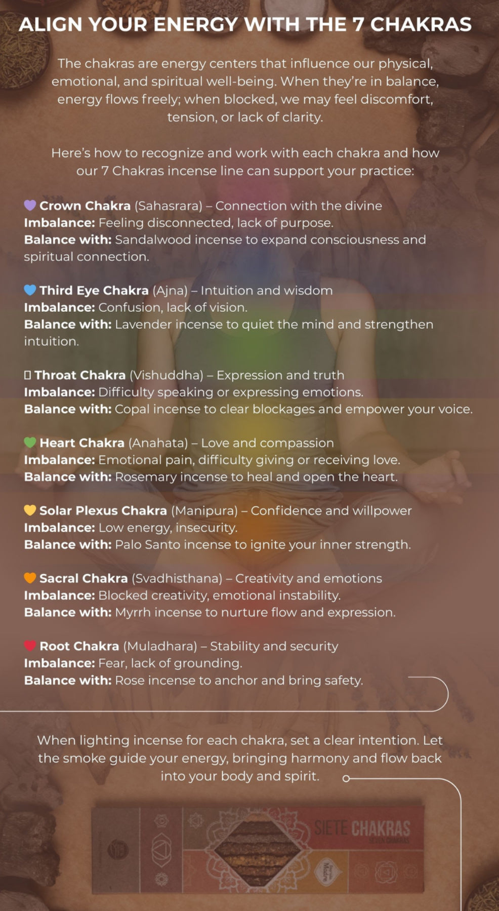 7 Chakra Incense Collection | Variety