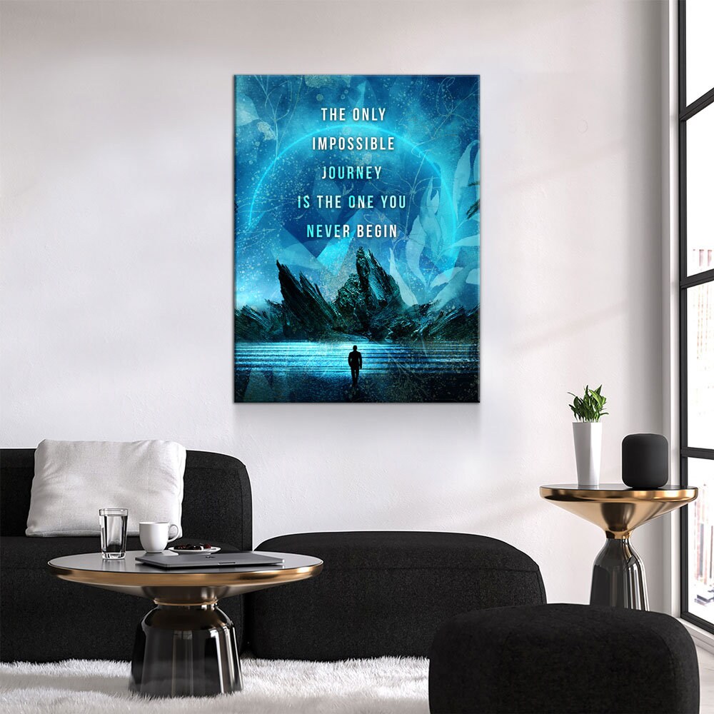 The Only Impossible Journey Canvas Wall Art, Motivational Wall Art, Inspirational Decor, Office Art