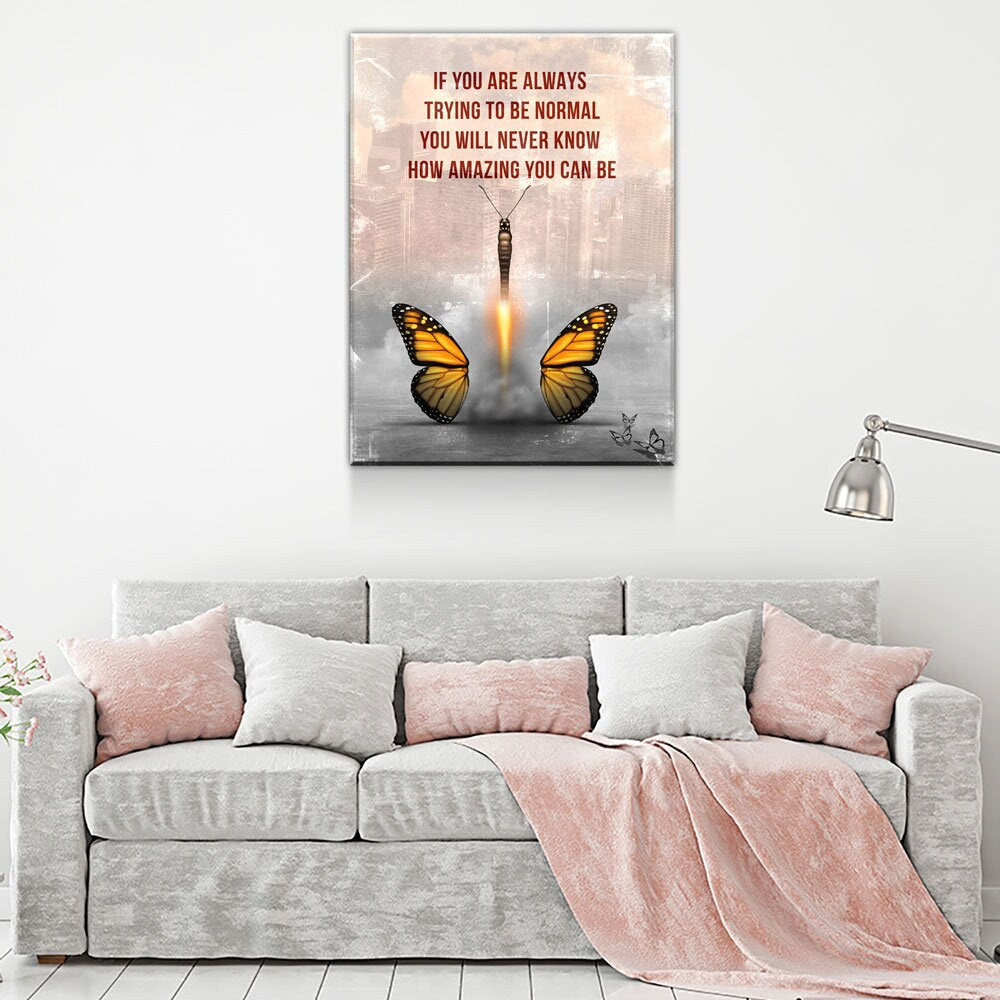 How Amazing You Can Be Canvas Wall Art, Butterfly Wall Art, Office Decor, Hustle, Inspiration