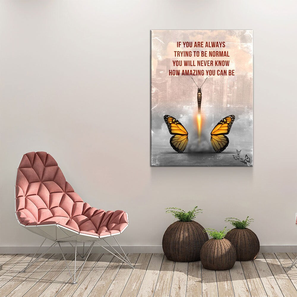 How Amazing You Can Be Canvas Wall Art, Butterfly Wall Art, Office Decor, Hustle, Inspiration