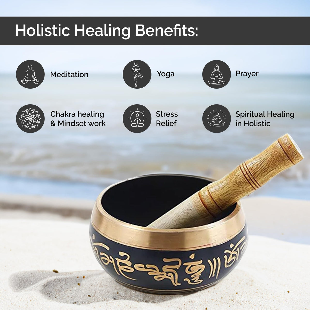 Singing Bowl for Meditation, Stress Relief | Tibetan Singing Bowl | Meditation Accessories