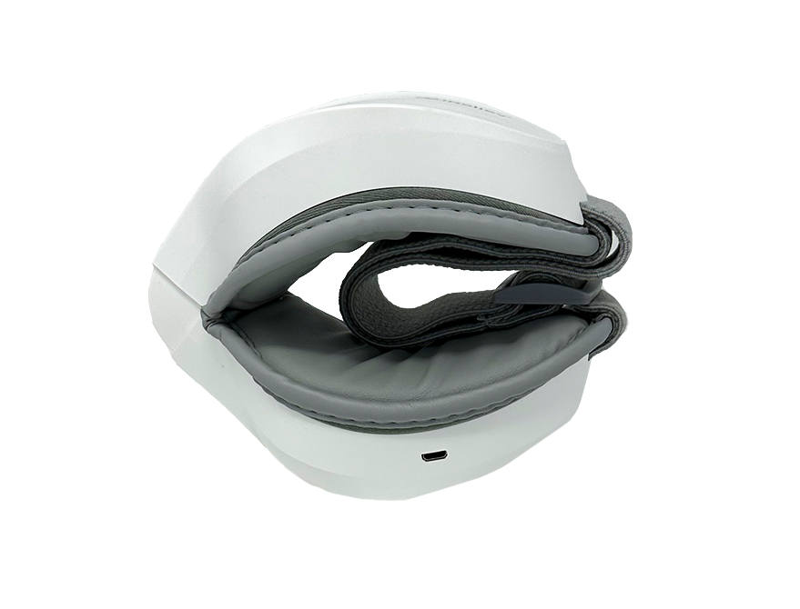 White and gray wrist support device on a white background