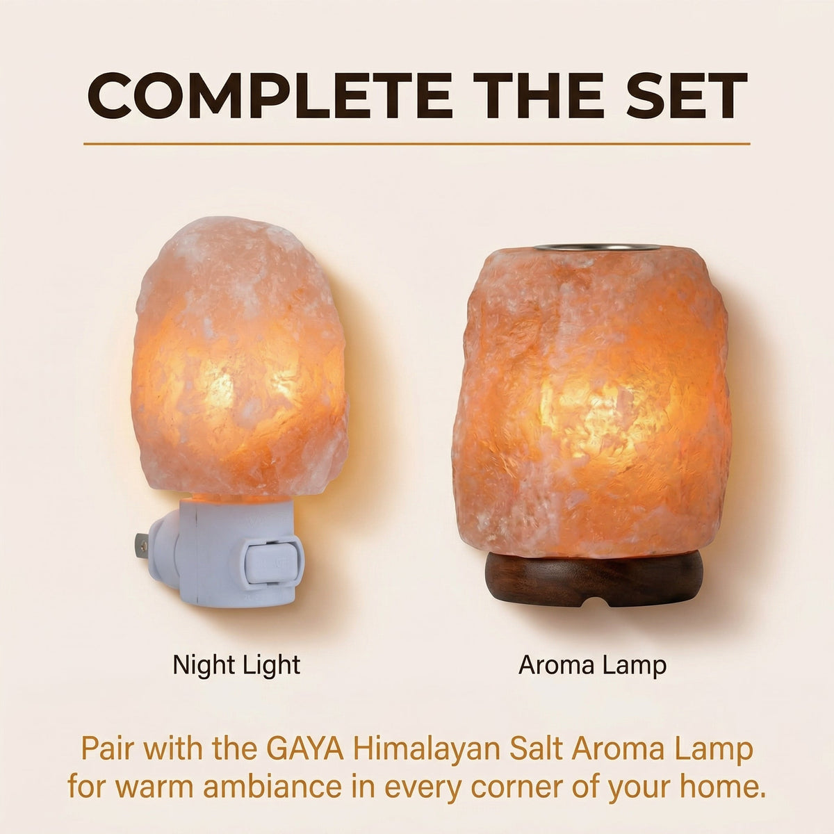 Picture of a salt night light and a salt aroma lamp on a white background.