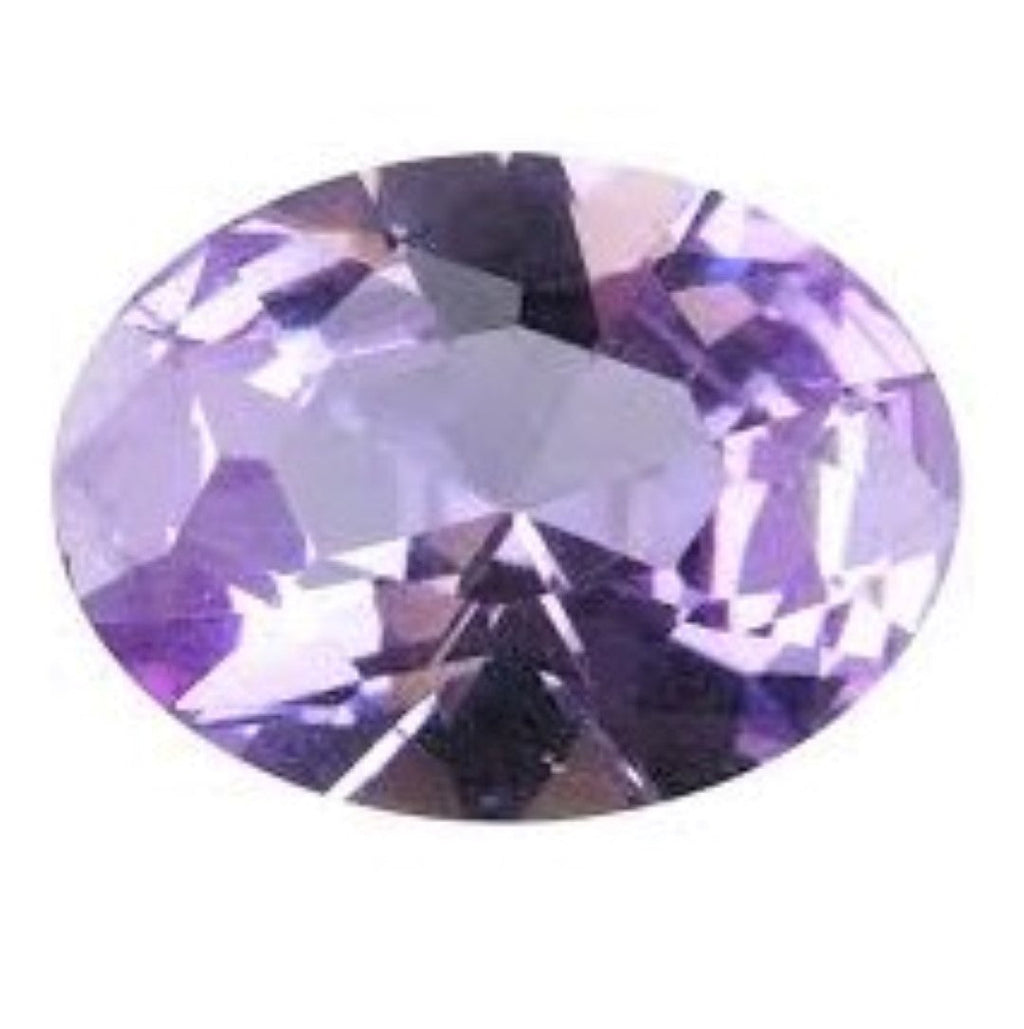 Close up view of a Brazilian amethyst in an elegant oval cut 