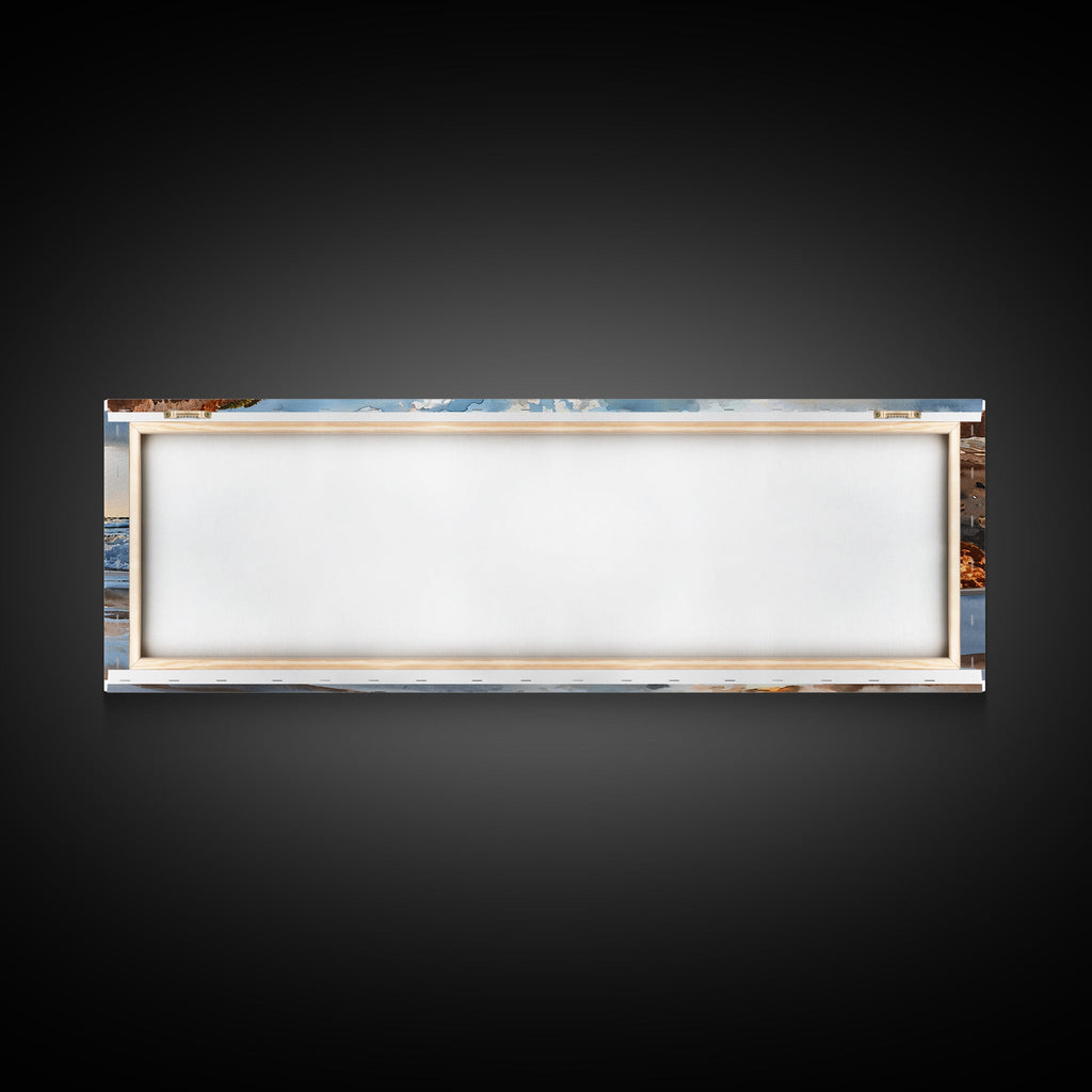 Rectangular light fixture with a white panel on a black background