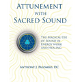 White book cover with a sacred symbol and yellow energy waves