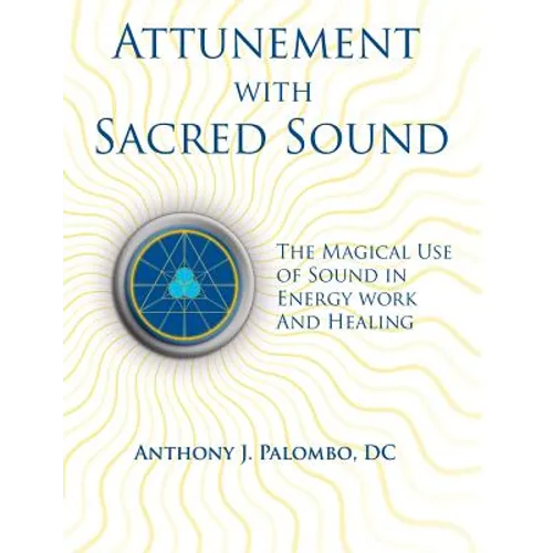 White book cover with a sacred symbol and yellow energy waves
