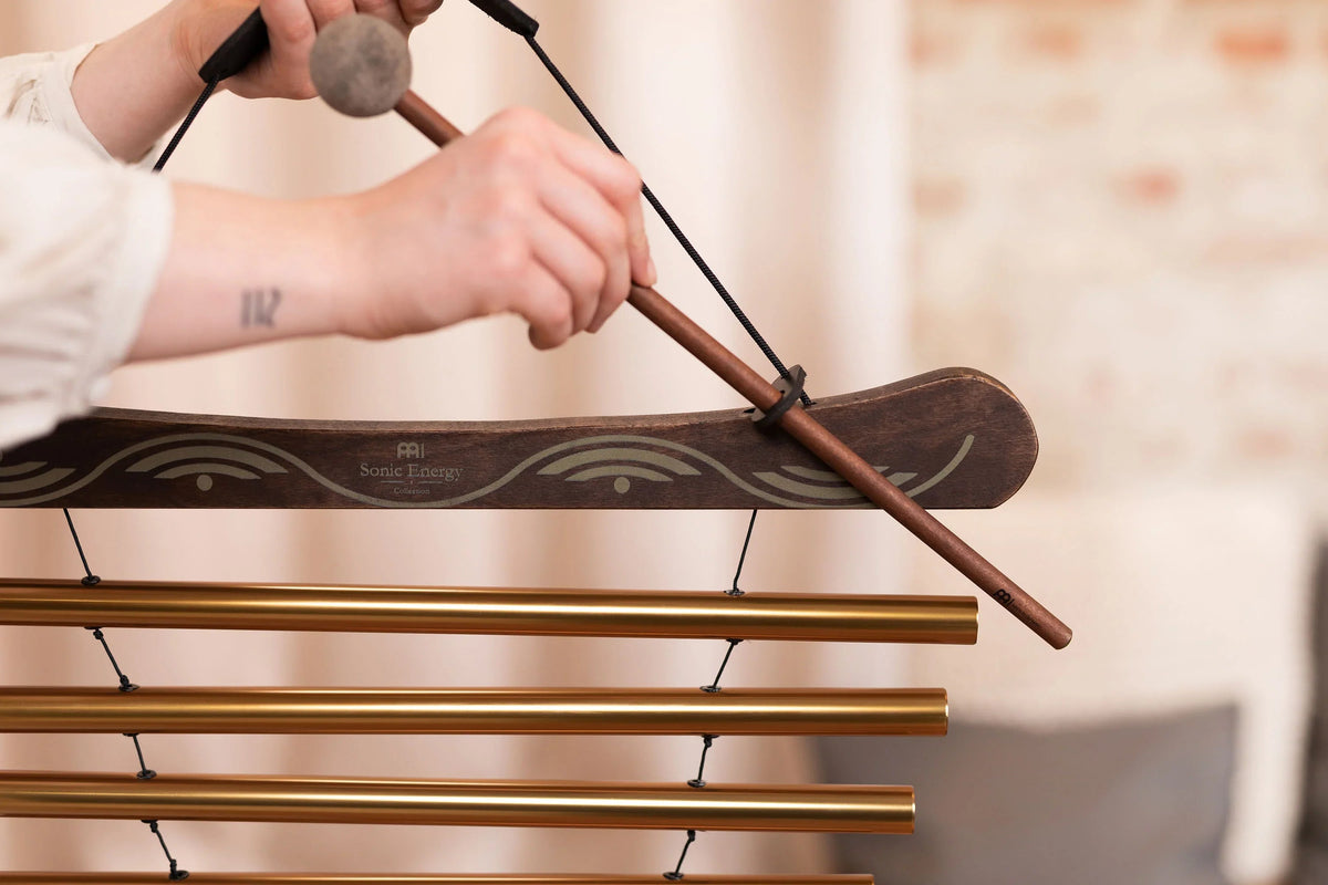 35" Meditation Flow Chime, 440 Hz, 10 Notes, D Major, Bronze