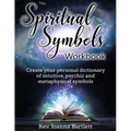 Book cover of 'The Spiritual Symbols Workbook' with an open book and mystical design.