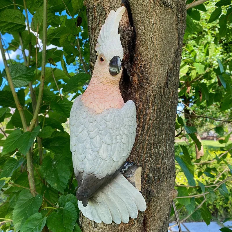 1pc Wall Mounted Parrot Statue, Simulation Outdoor Garden Resin Crafts, Landscaping