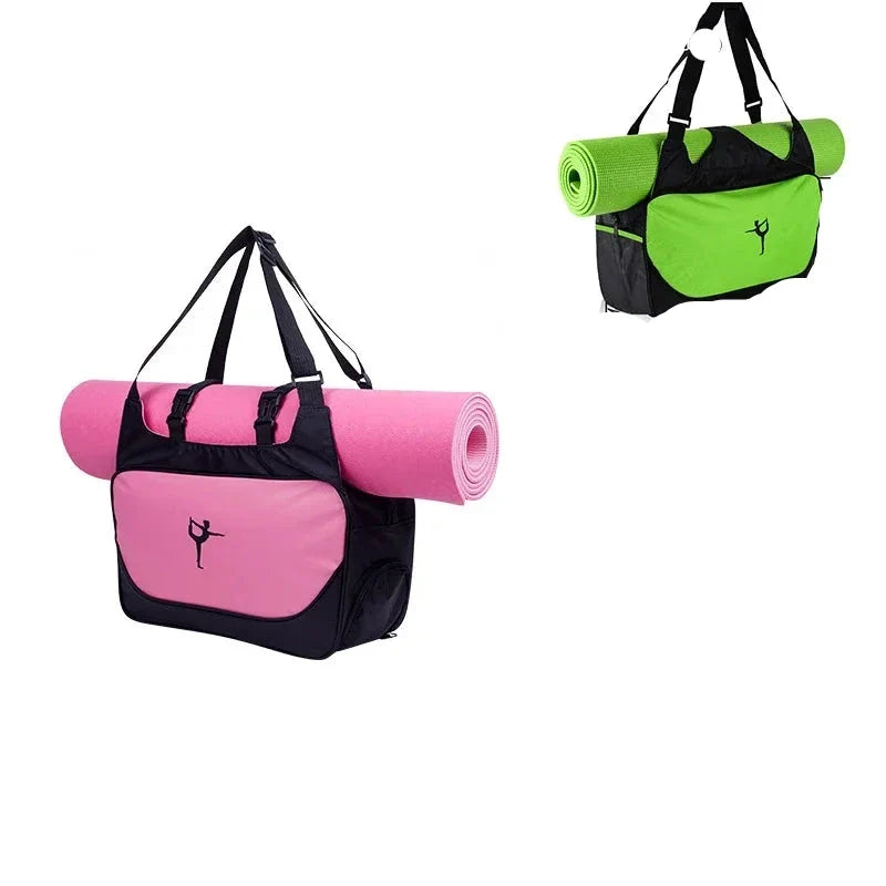 Pink and Green Waterproof Adjustable Gym Bags with Yoga Mat Carrier