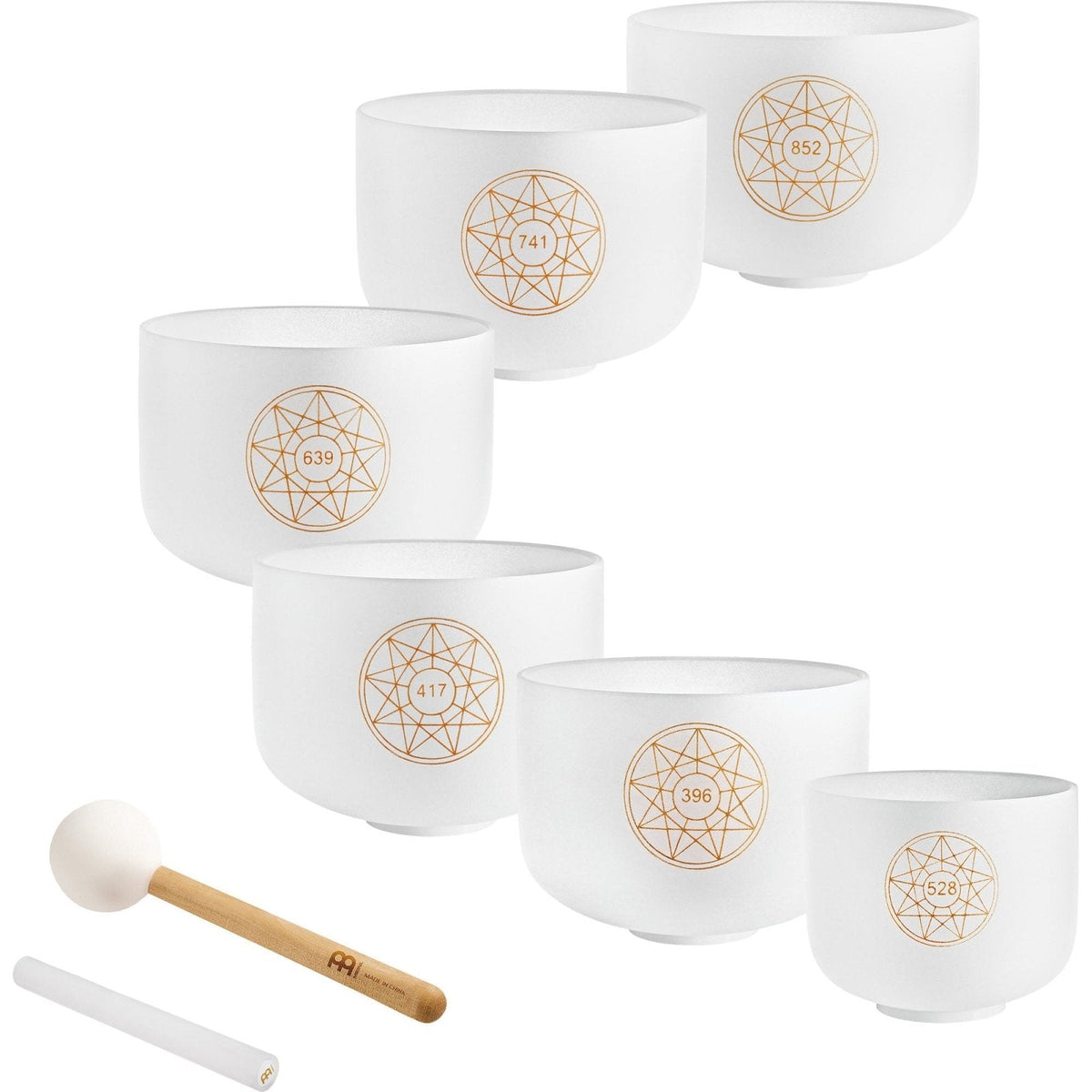 Solfeggio Crystal Singing Bowl Set — 6 Healing Frequencies