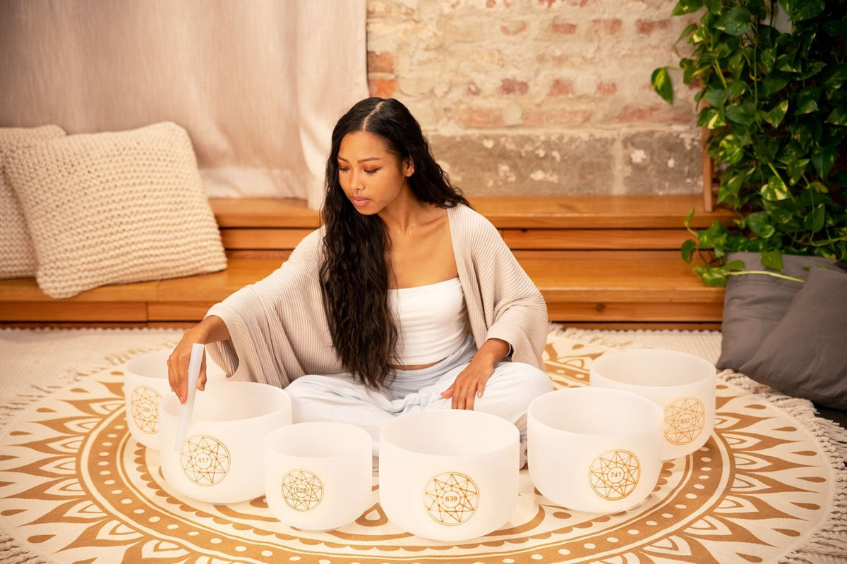 Solfeggio Crystal Singing Bowl Set — 6 Healing Frequencies