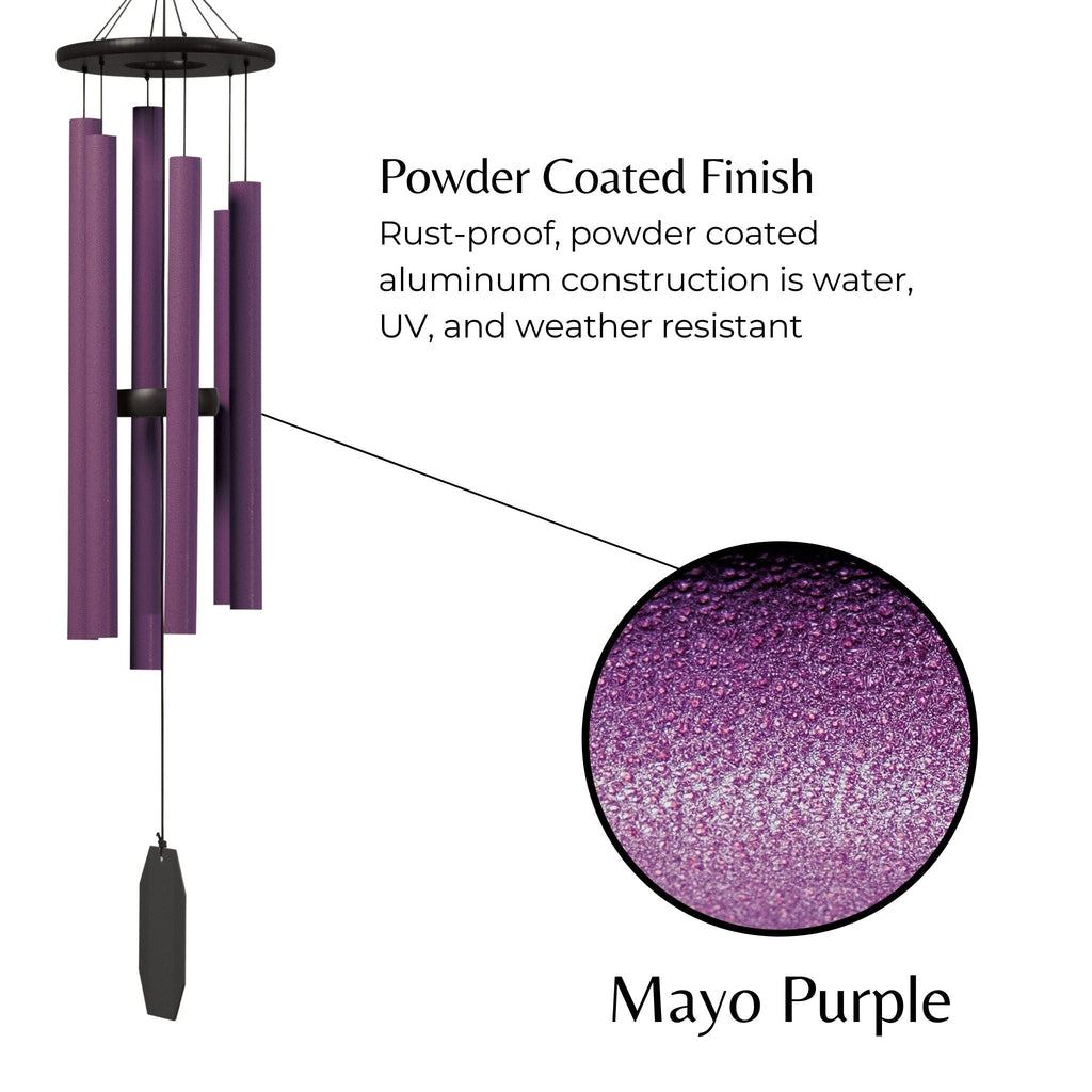 Mayo Purple powder-coated finish on Enchanting Flowers Series wind chime