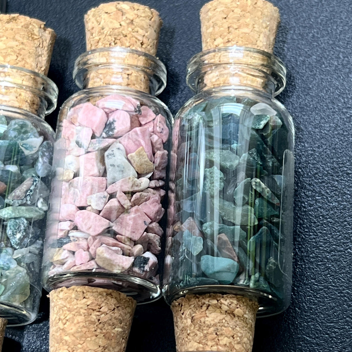 Gemstone Bottle Collection - 15-Piece Natural Rough Crystal Chips Gift Set