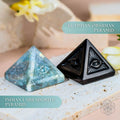 An Egyptian Obsidian and an Indian Labradorite Pyramid