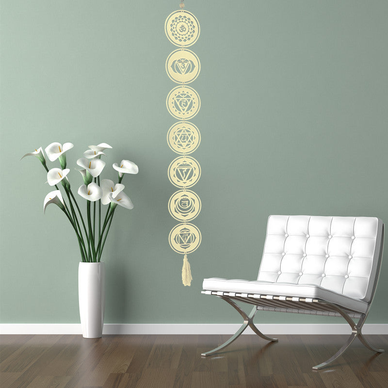 Moon Phase Meditation Wall Hanging — Boho Wood Decor