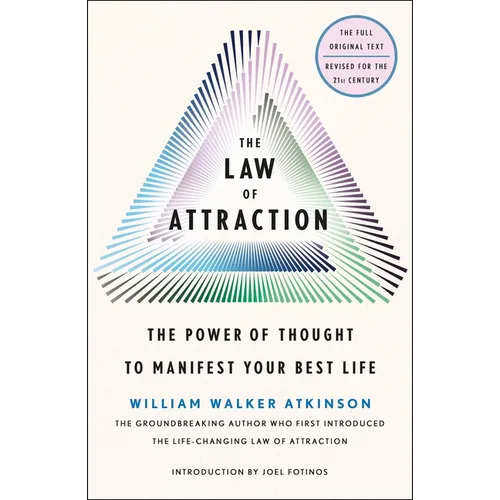 Book cover of 'The Law of Attraction' with a geometric design on a white background