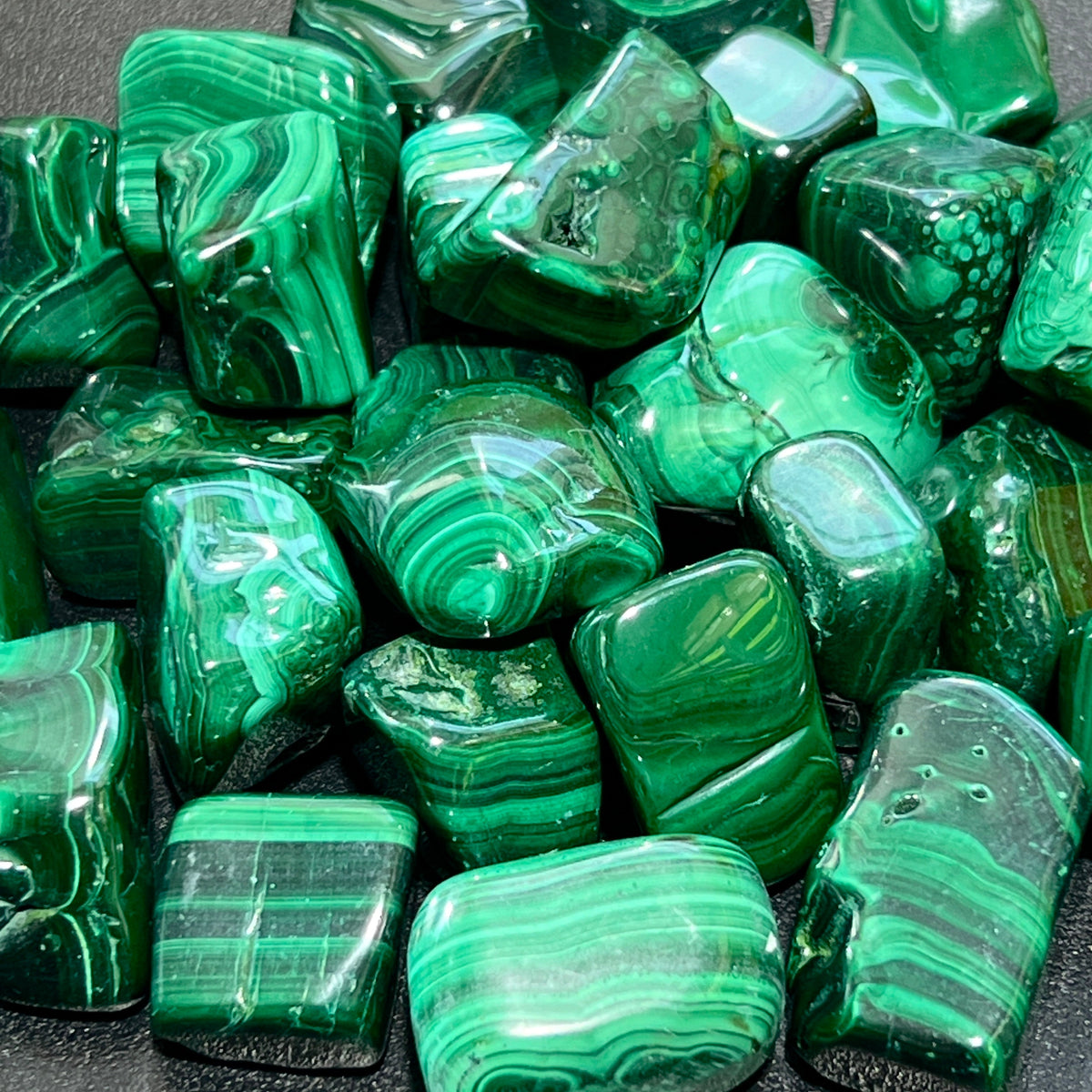 Malachite Tumbled (1 LB) One Pound Bulk Wholesale Lot Polished Natural Gemstones Healing