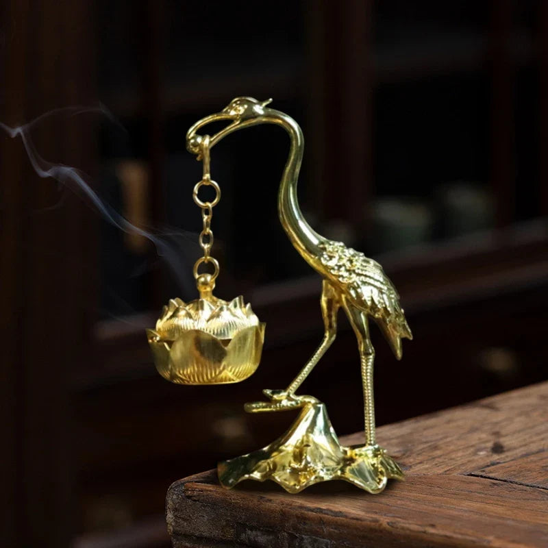 Handcrafted Crane Incense Burner — Meditation & Ritual Decor