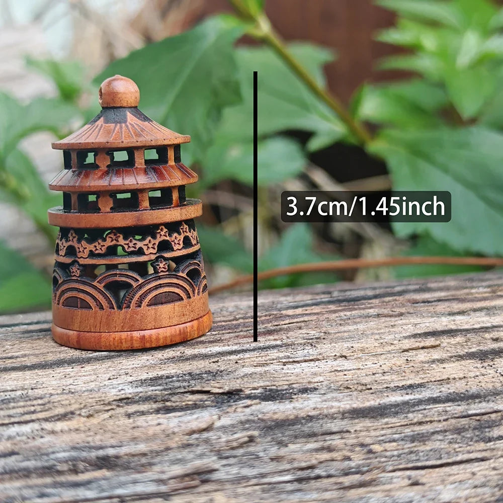 Wooden Pagoda Incense Burner — Handcrafted Zen Decor