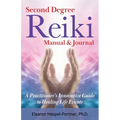 Book cover of 'Second Degree Reiki Manual & Journal' with hands and colorful background