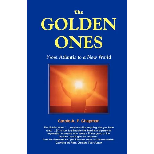 Book cover of 'The Golden Ones' with a blue background and glowing figure.