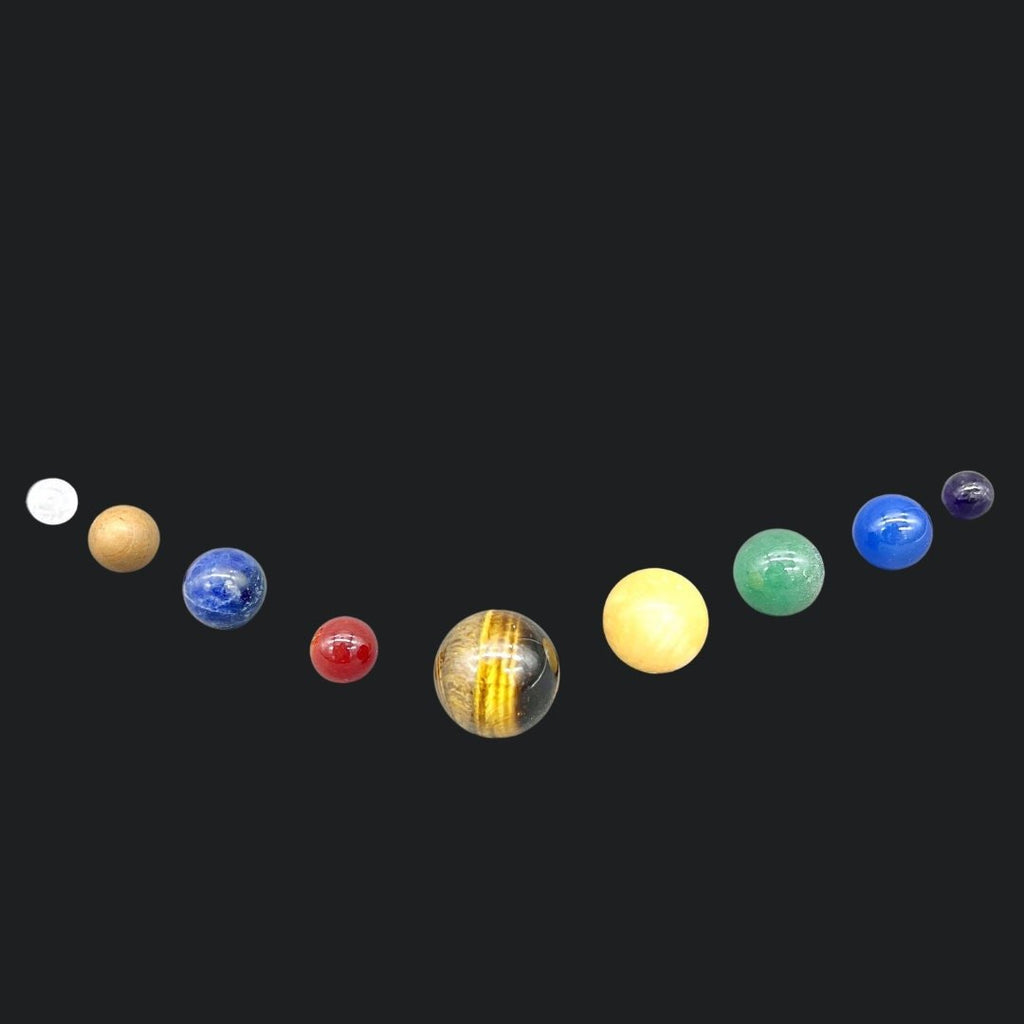 Model of the solar system with planets in order from the sun.