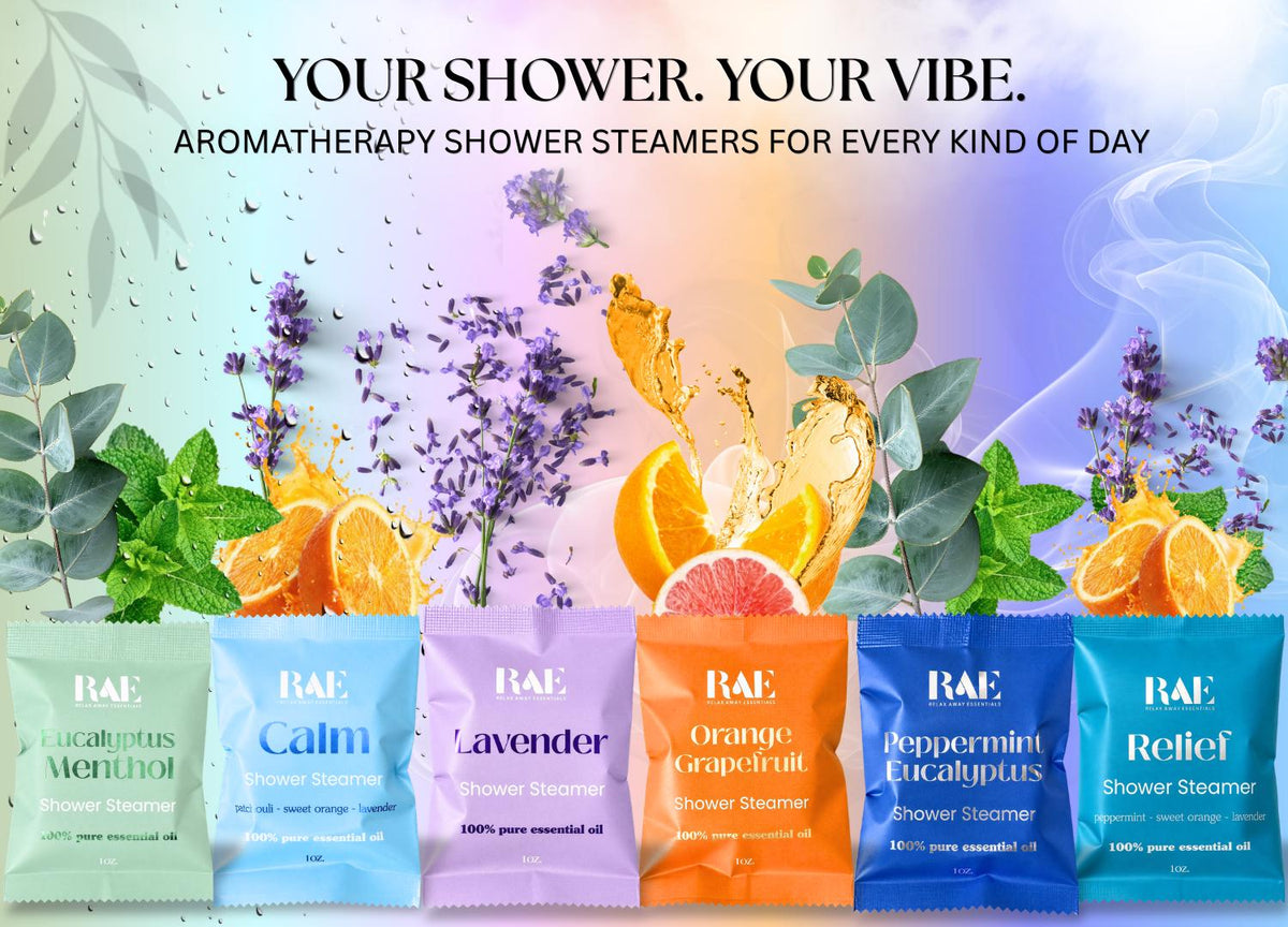 Picture of six aromatherapy shower steamer packs.