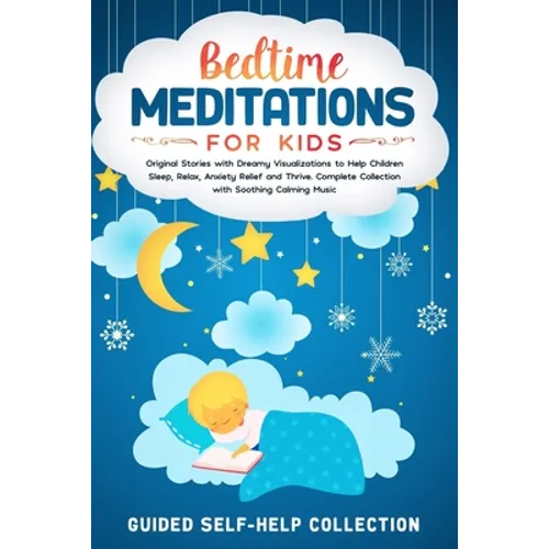 Blue and white book cover with a child sleeping on a cloud.