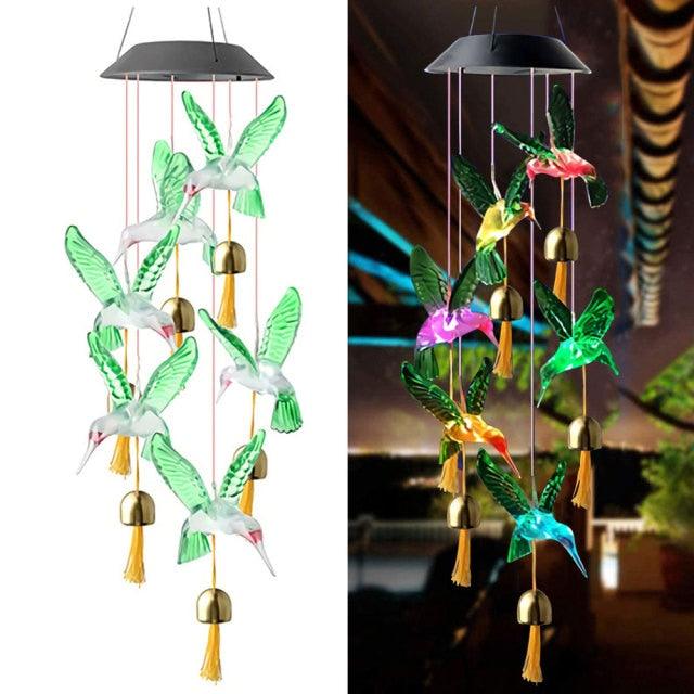 Solar Butterfly LED Wind Chime Lamp
