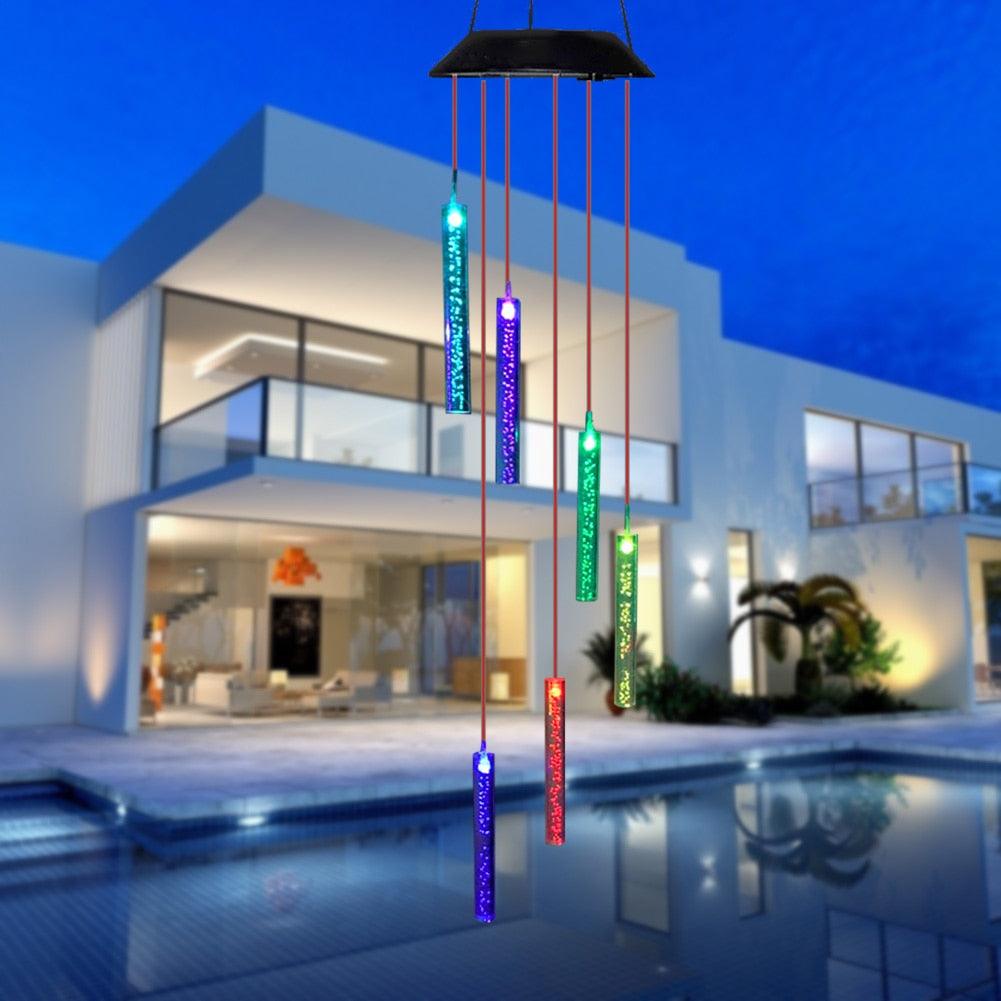 Solar Bubble Column Wind Chime Lamp