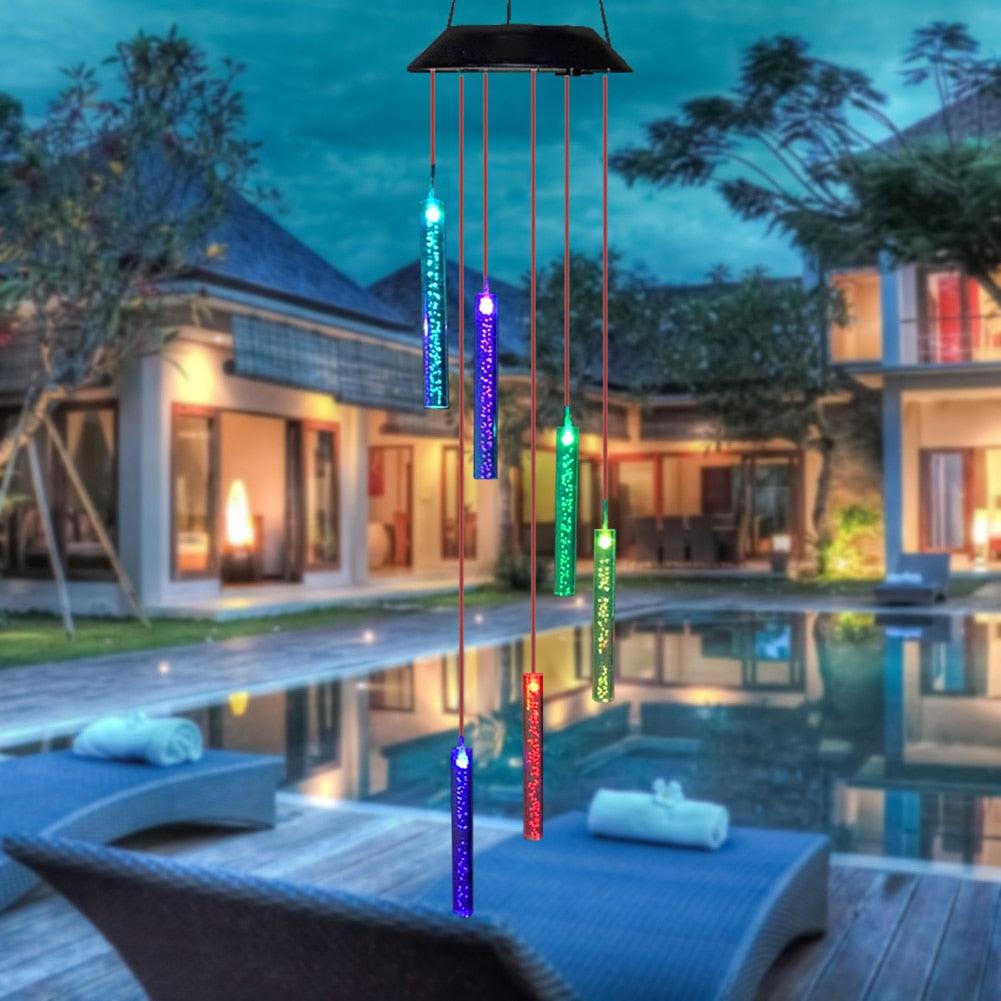 Solar Bubble Column Wind Chime Lamp