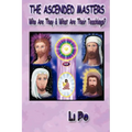 Book cover of 'The Ascended Masters' by Li Po with images of four individuals and a colorful circle on a purple background.