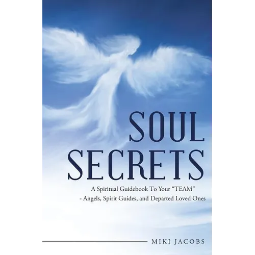 Book cover of Soul Secrets. Blue and white with image of a spirit in cloud form.