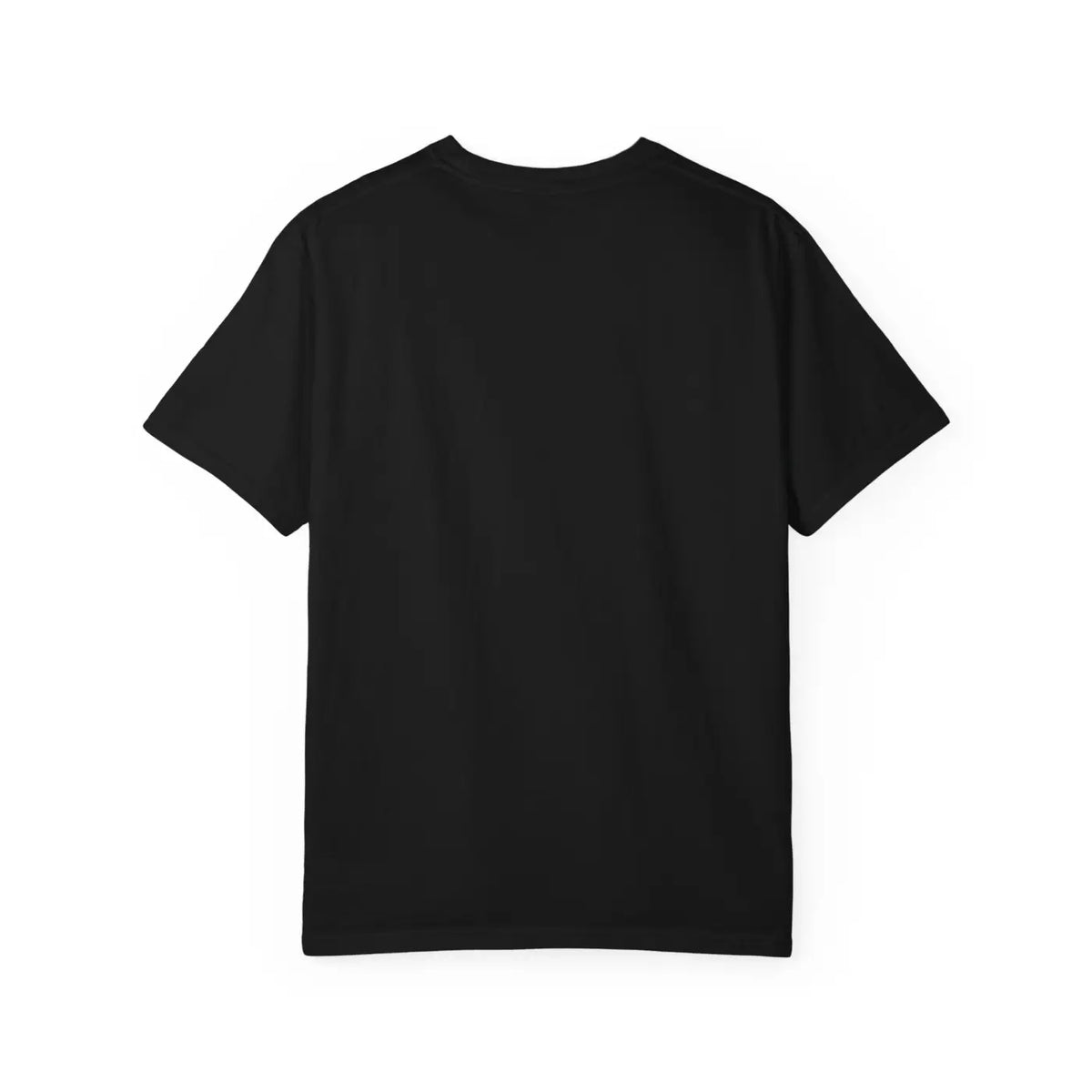 Black Zen mode Tee shirt showing a blank area on the back